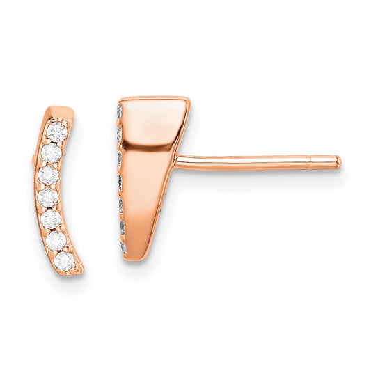 Rose Gold-plated Sterling Silver CZ Post Earrings