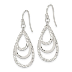 Sterling Silver Diamond-cut Dangle Earrings