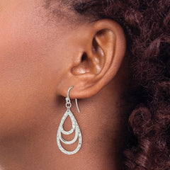 Sterling Silver Diamond-cut Dangle Earrings