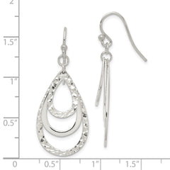 Sterling Silver Diamond-cut Dangle Earrings