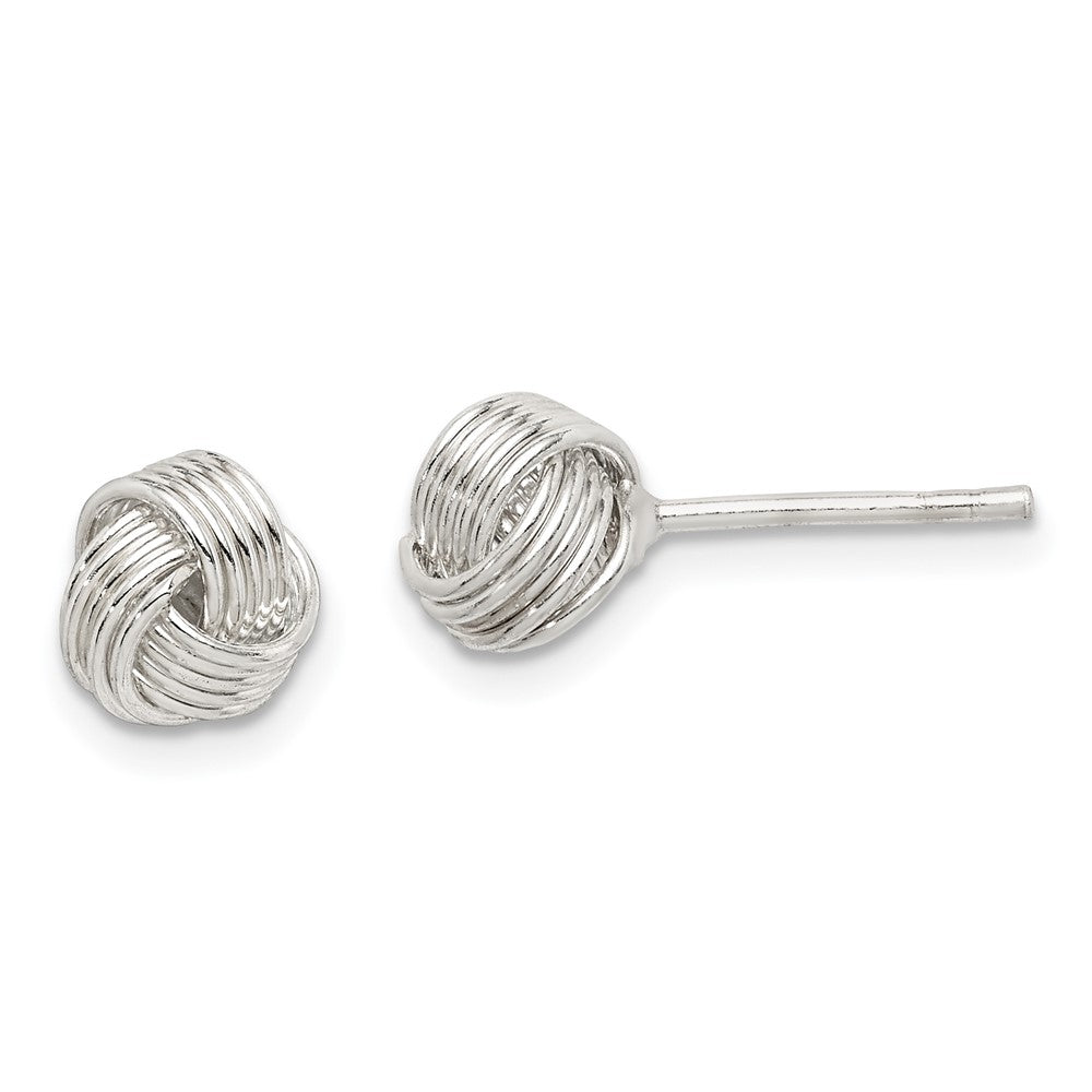 Sterling Silver Love Knot Small Post Earrings