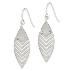 Sterling Silver Polished Leaf Dangle Earrings
