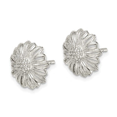 Sterling Silver Antiqued Sunflower Post Earrings