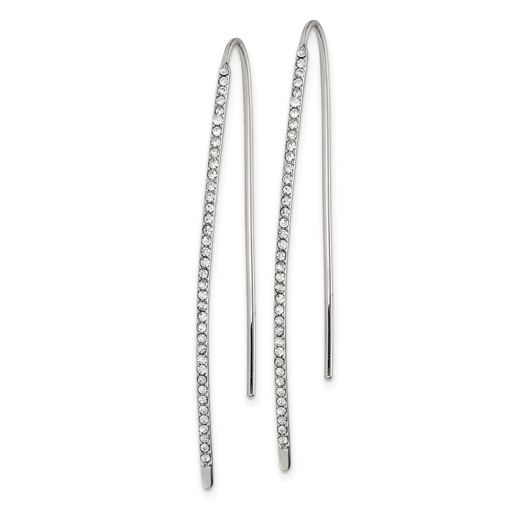 Sterling Silver Crystal Threader Dangle Earrings