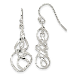 Sterling Silver Polished Twisted Dangle Earrings