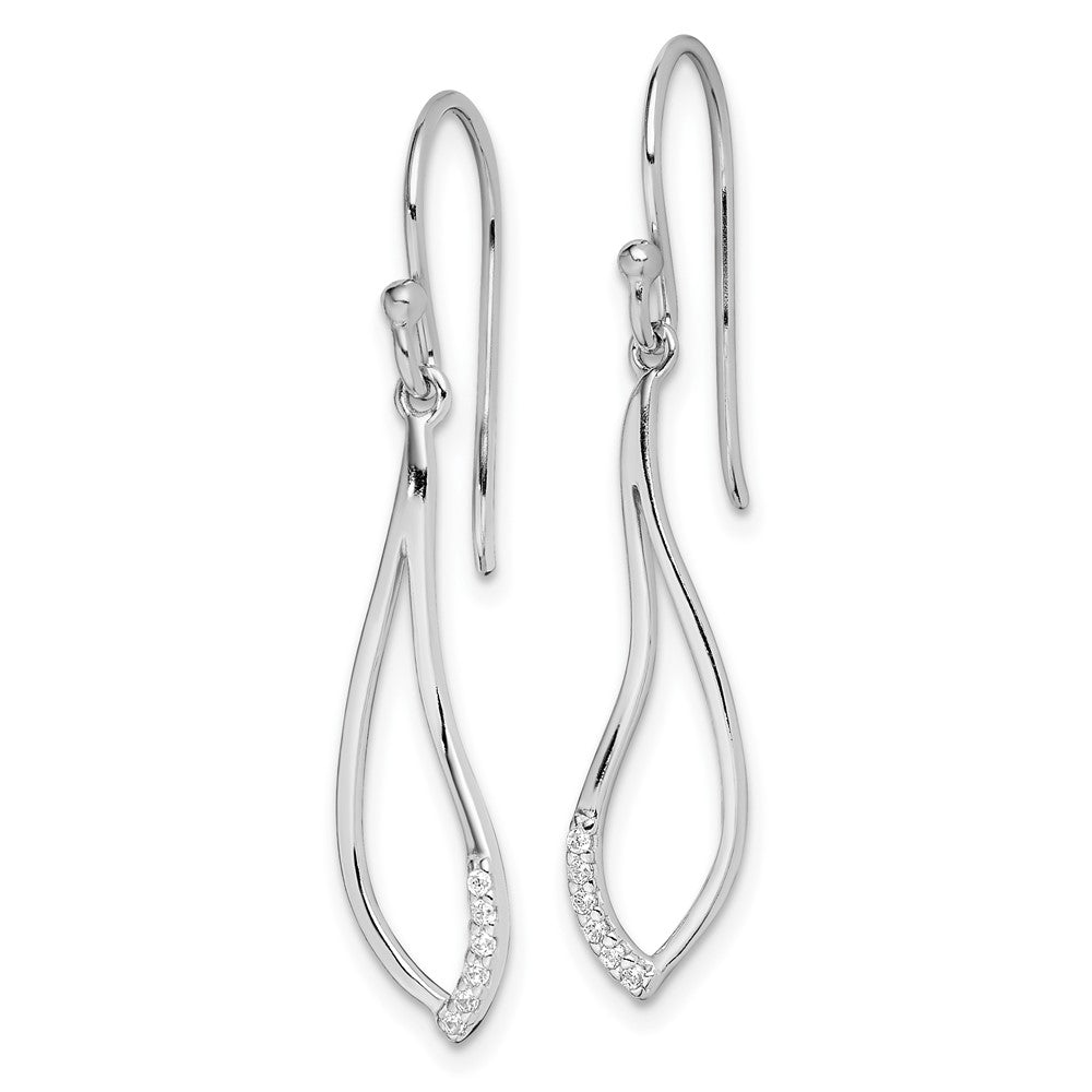 Rhodium-plated Sterling Silver CZ Dangle Earrings