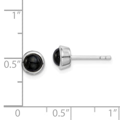 Rhodinierte Onyx-Ohrstecker aus Sterlingsilber