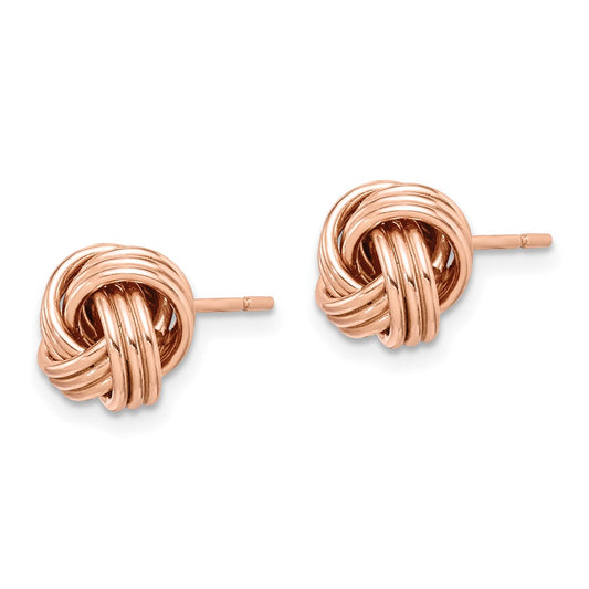 Rose Gold-plated Sterling Silver Love Knot Post Earrings