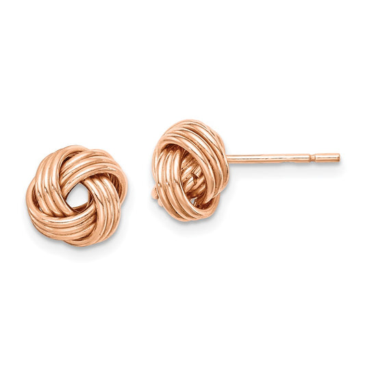 Rose Gold-plated Sterling Silver Love Knot Post Earrings