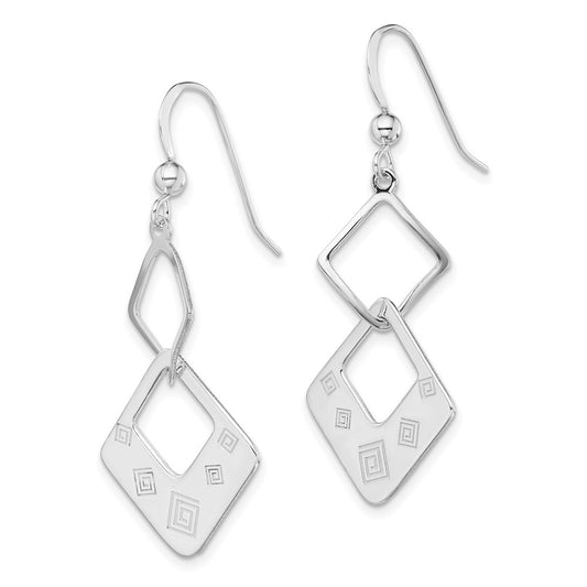 Sterling Silver Polished Geometric Dangle Earrings