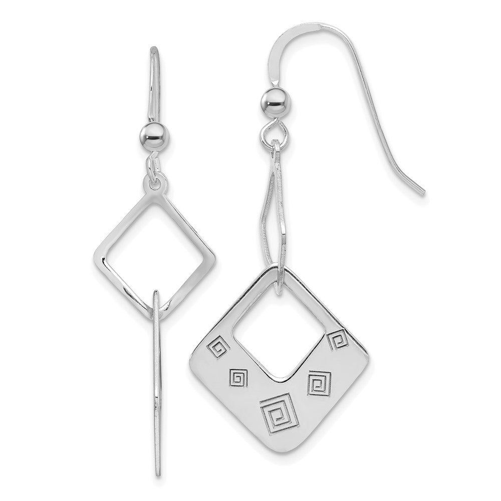 Sterling Silver Polished Geometric Dangle Earrings