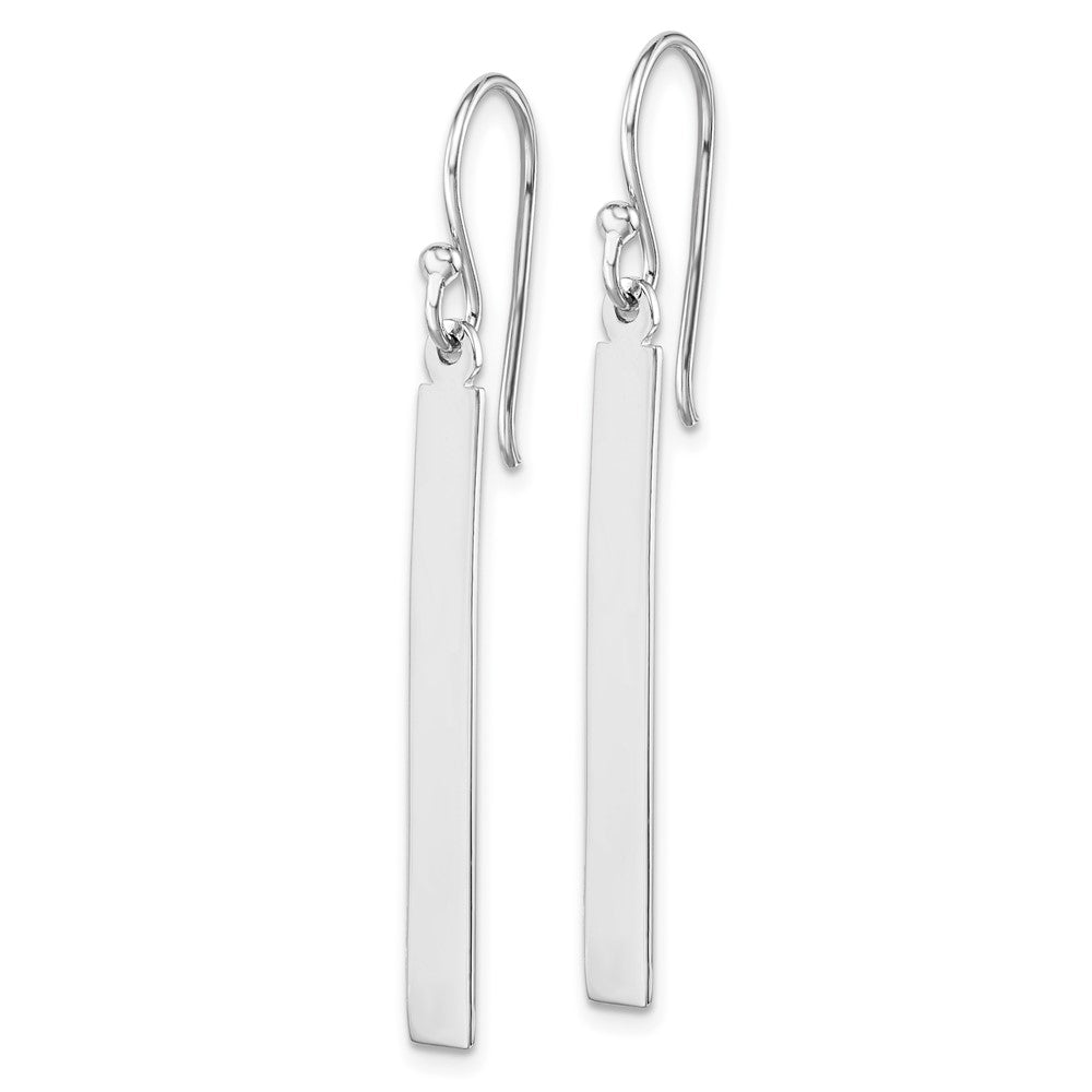 Rhodium-plated Sterling Silver Bar Dangle Earrings