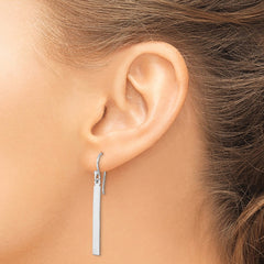 Rhodium-plated Sterling Silver Bar Dangle Earrings