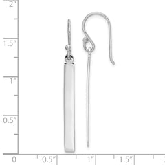 Rhodium-plated Sterling Silver Bar Dangle Earrings