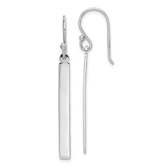 Rhodium-plated Sterling Silver Bar Dangle Earrings