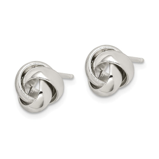 Sterling Silver Polished 9mm Love Knot Post Earrings