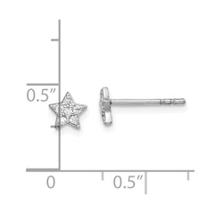 Rhodinierte Ohrstecker aus Sterlingsilber mit Zirkonia im Stern-Design