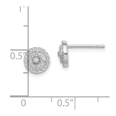 Pendientes de plata de ley con baño de rodio y diamantes