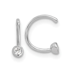 Rhodium-plated Sterling Silver CZ Ball Cuff Earrings