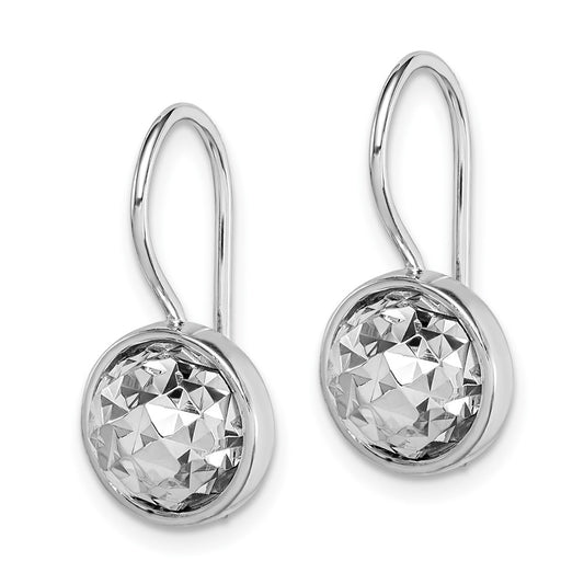 Rhodium-plated Sterling Silver Diamond-cut Earrings