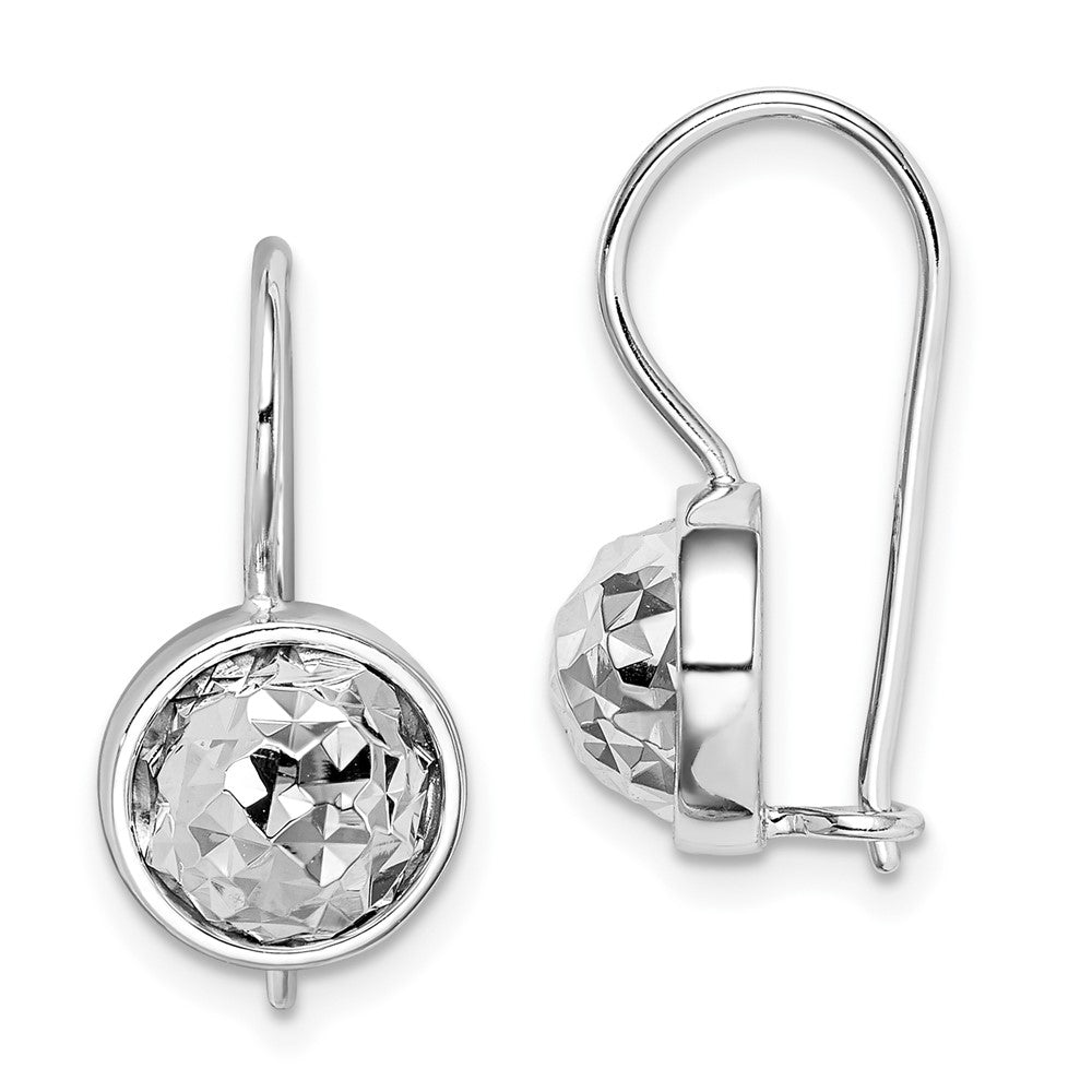 Rhodium-plated Sterling Silver Diamond-cut Earrings