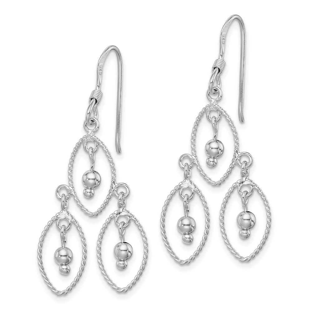 Rhodium-plated Sterling Silver Beaded Dangle Earrings