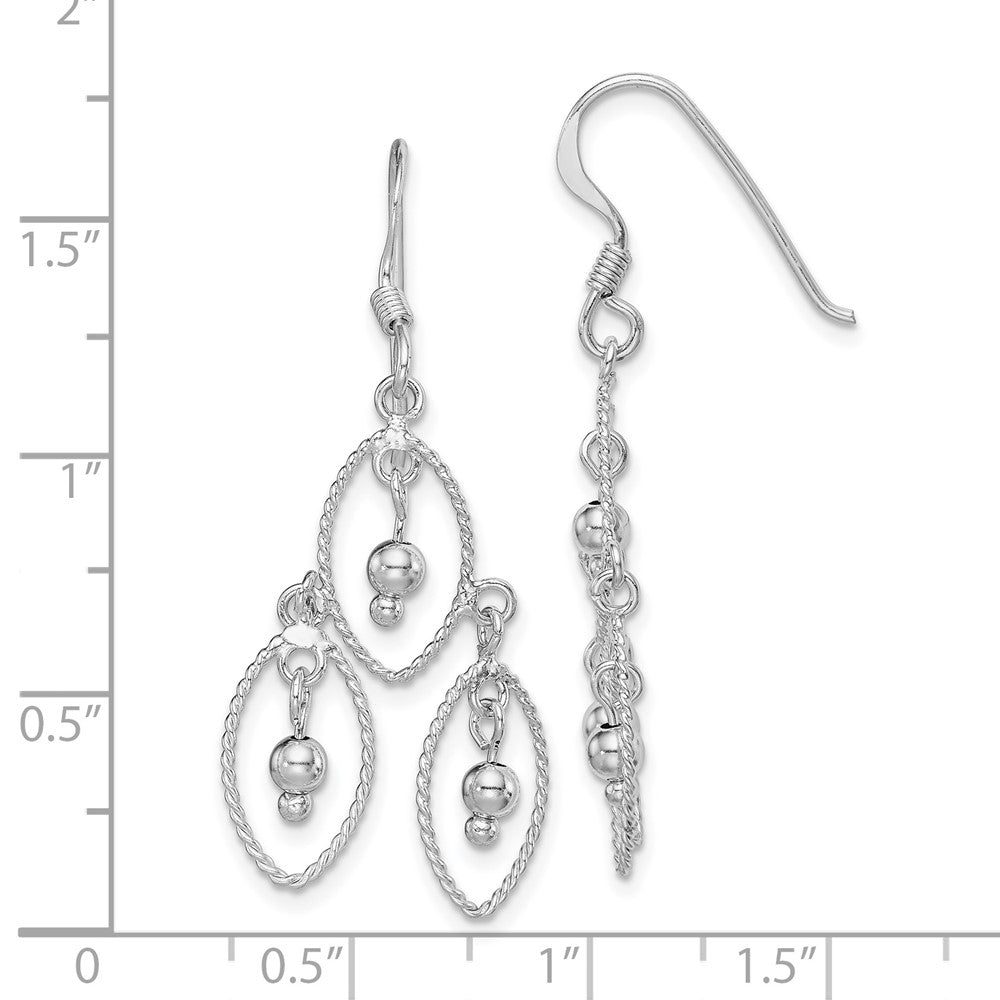 Rhodium-plated Sterling Silver Beaded Dangle Earrings