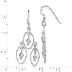 Rhodium-plated Sterling Silver Beaded Dangle Earrings