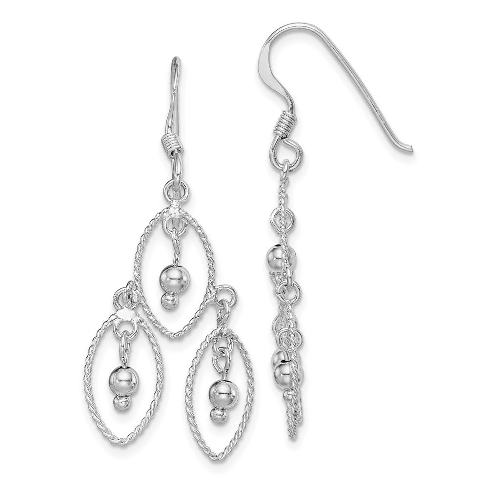 Rhodium-plated Sterling Silver Beaded Dangle Earrings