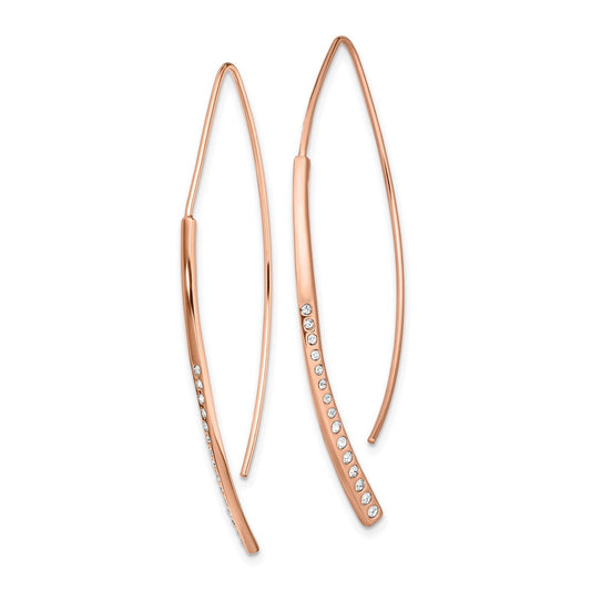 Rose Gold-plated Sterling Silver CZ Threader Earrings