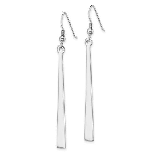 Rhodium-plated Sterling Silver Polished Dangle Earrings