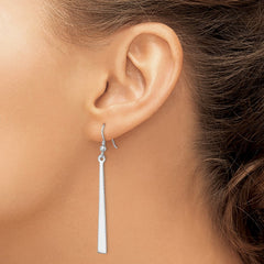 Rhodium-plated Sterling Silver Polished Dangle Earrings