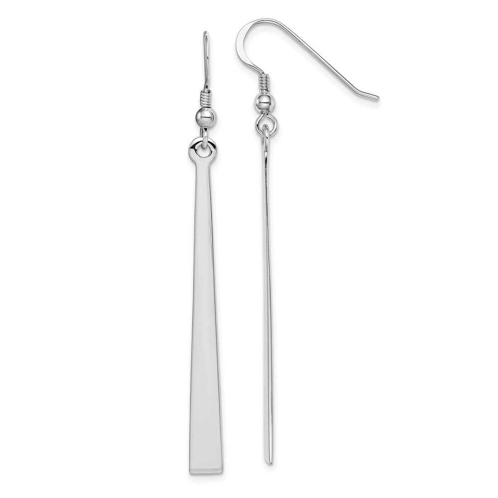 Rhodium-plated Sterling Silver Polished Dangle Earrings