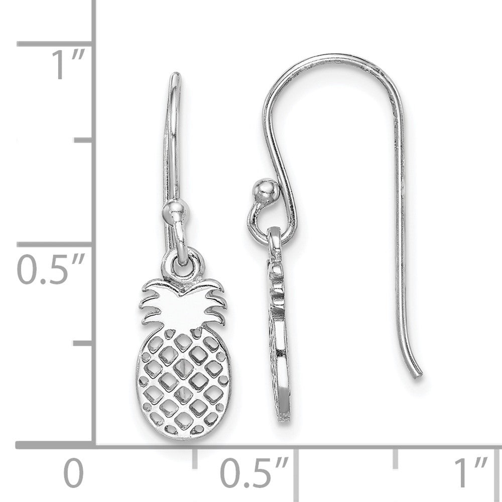 Rhodium-plated Sterling Silver Pineapple Dangle Earrings