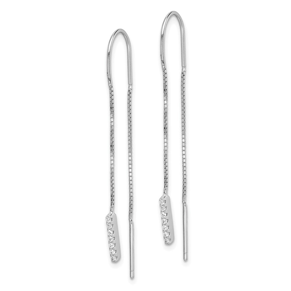 Rhodium-plated Sterling Silver CZ Threader Earrings