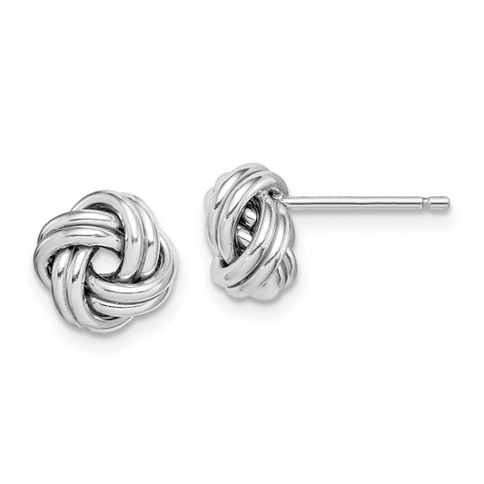 Rhodium-plated Sterling Silver Polished Love Knot Post Earrings