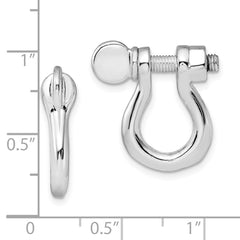 Sterling Silver Polished Large Shackle Link Screw Single Earrings