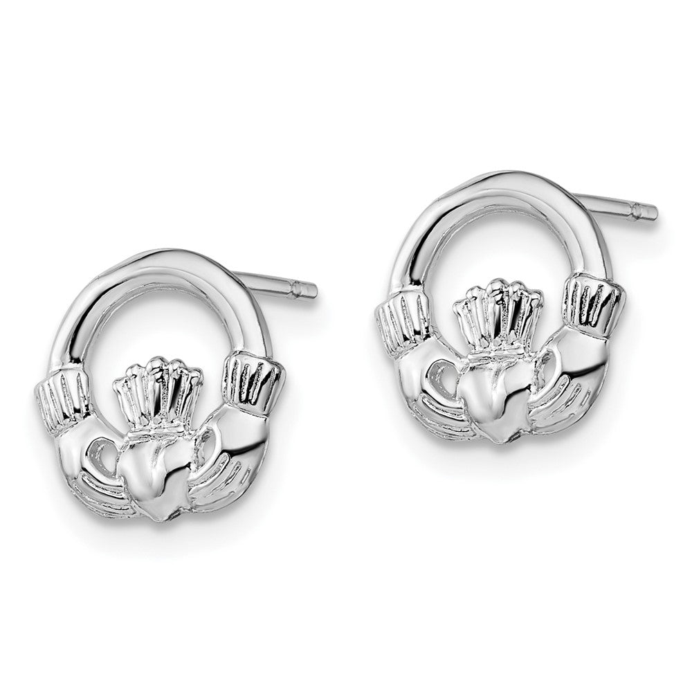 Sterling Silver Polished Claddagh Post Earrings