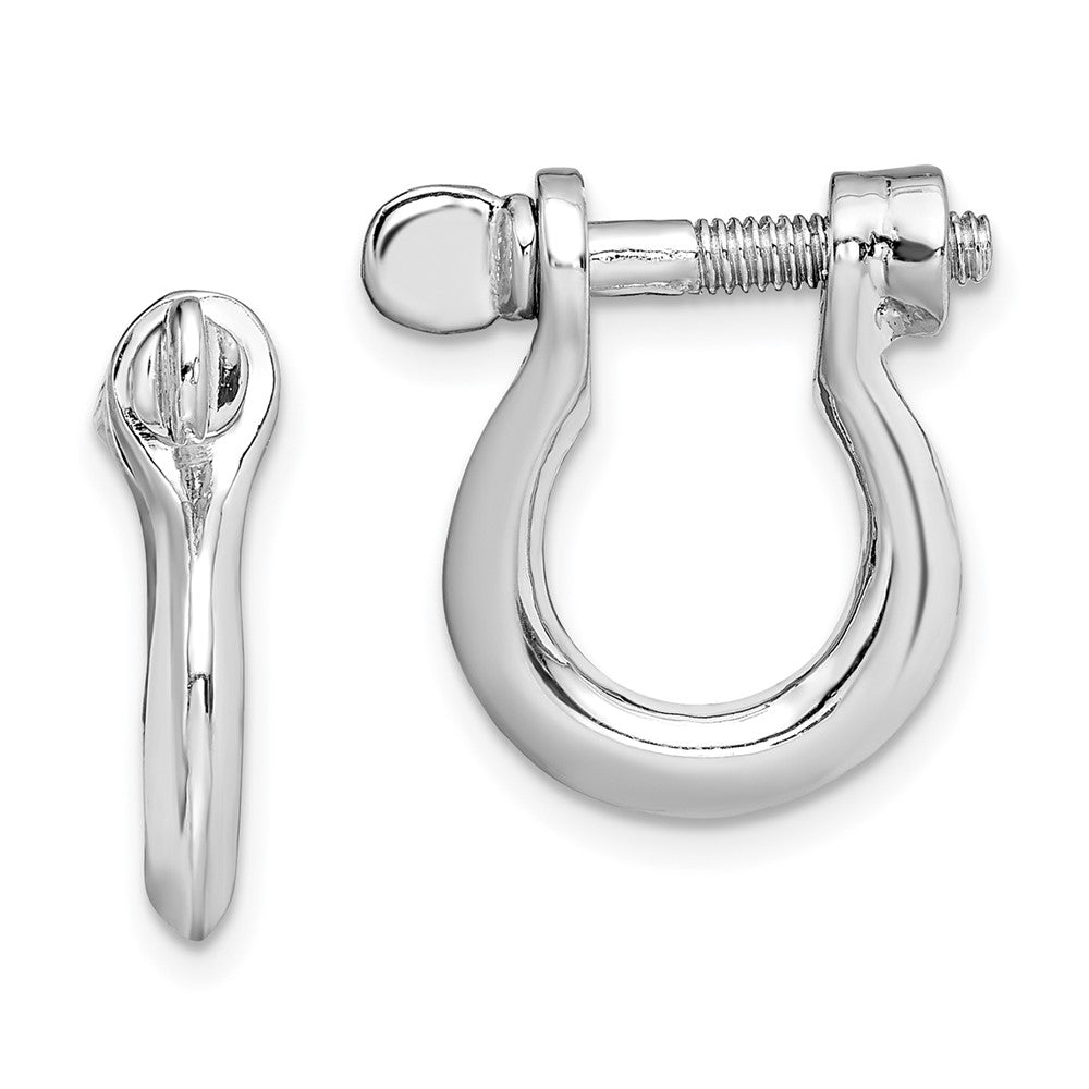 Sterling Silver Polished Medium Shackle Link Screw Earrings