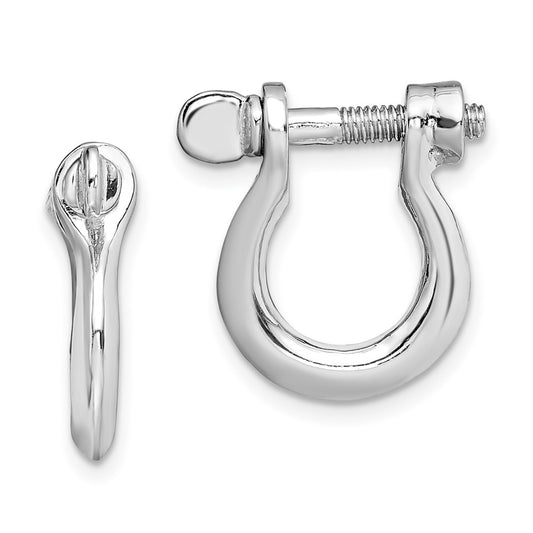 Sterling Silver Polished Medium Shackle Link Screw Earrings