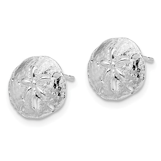 Sterling Silver Polished Sand Dollar Post Earrings