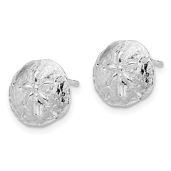 Sterling Silver Polished Sand Dollar Post Earrings