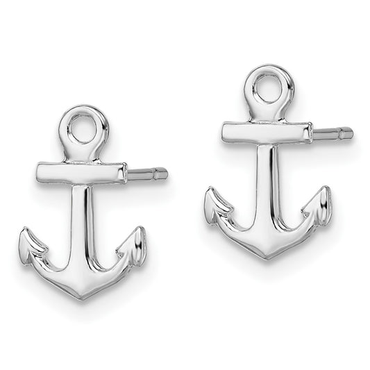 Sterling Silver Polished Mini Anchor Post Earrings