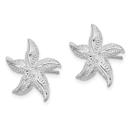 Sterling Silver Polished Small Starfish Post Earrings