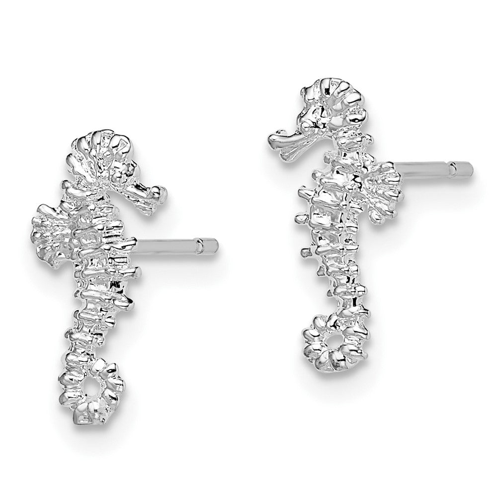 Sterling Silver Polished Mini Seahorse Post Earrings