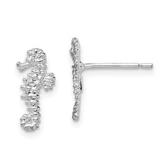 Sterling Silver Polished Mini Seahorse Post Earrings