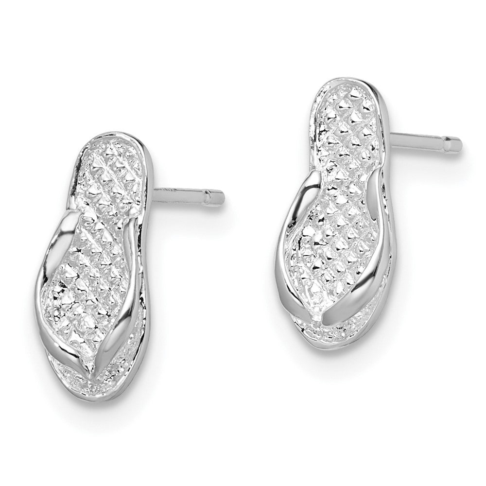 Sterling Silver Polished Flip-flop Post Earrings
