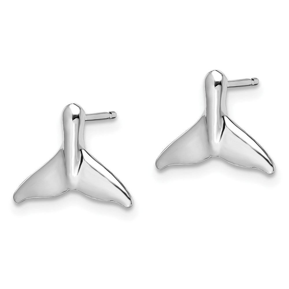 Sterling Silver Polished Whale Tail Post Earrings