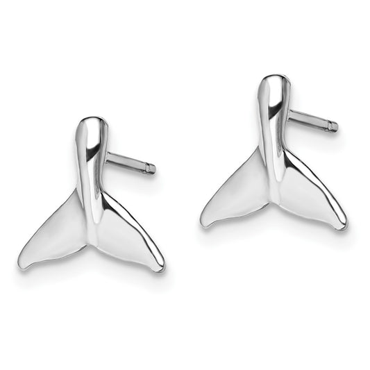 Sterling Silver Polished Mini Whale Tail Post Earrings