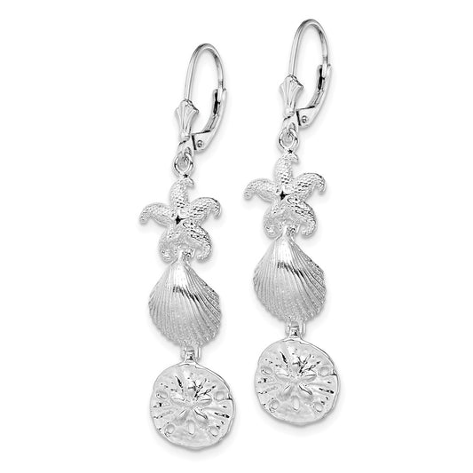 Sterling Silver Polished Sea Life Leverback Earrings